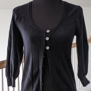 Black cardigan sweater, black, M